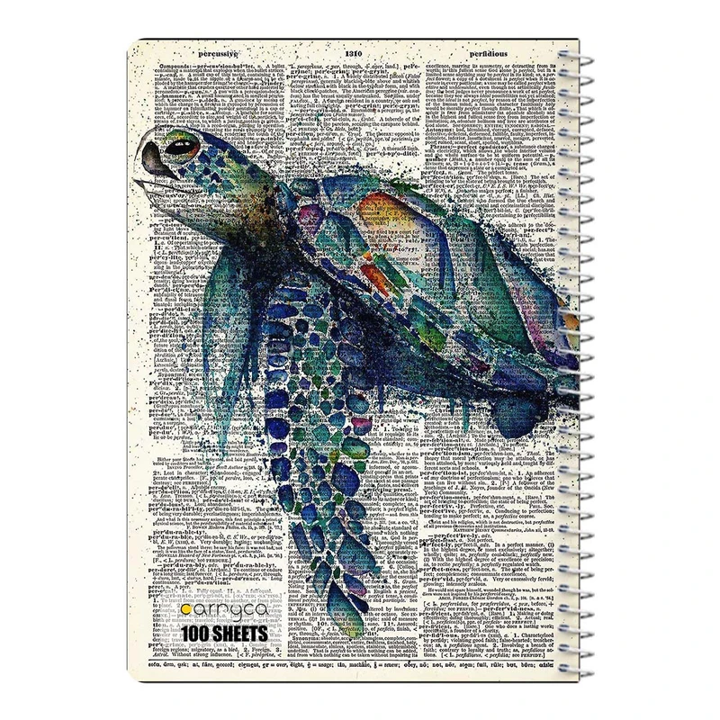 دفتر مشق 100 برگ سیمی کارنیکا طرح روزنامه وینتج حیوانات Vintage Newspaper Animals کد 17968