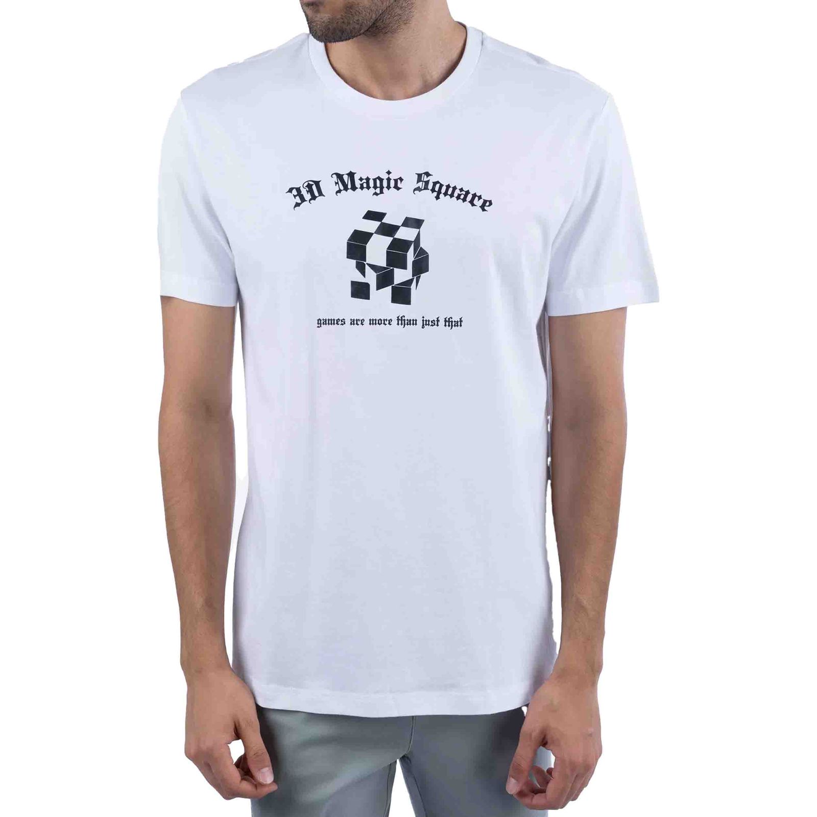 تی شرت آستین کوتاه مردانه جین وست مدل یقه گرد کد 1551354 رنگ سفید -  - 1