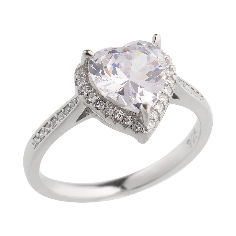 انگشتر نقره زنانه سواروسکی مدل سولیتر جواهری قلب کد 59126 انگشتر نقره زنانه سواروسکی مدل سولیتر جواهری قلب کد 59126