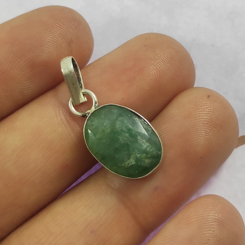 آویز گردنبند نقره زنانه سلین کالا مدل زمرد کد 8