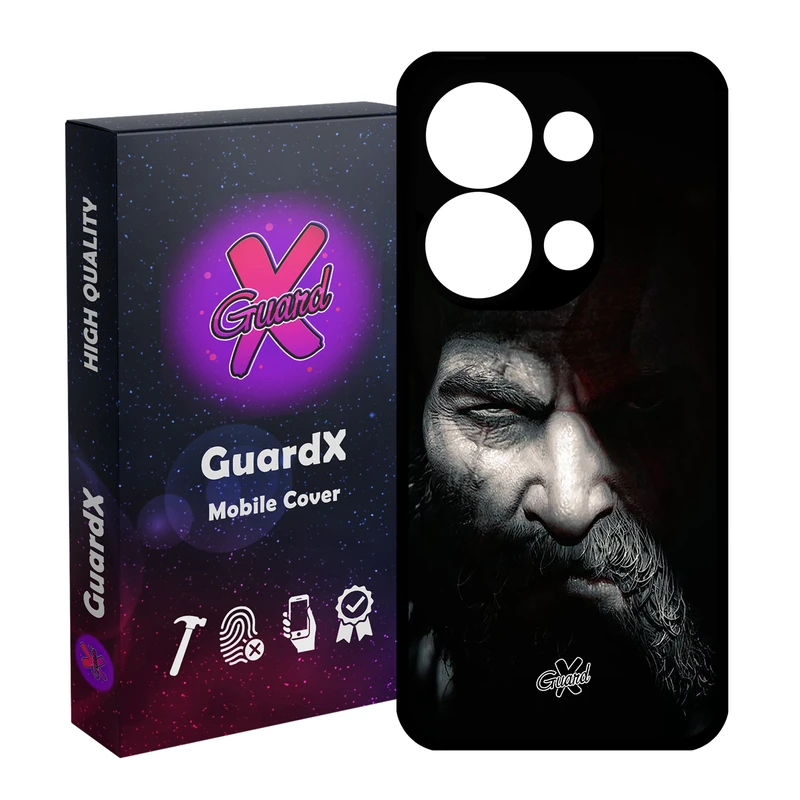 کاور گارد ایکس طرح God of War مدل Glass10418 مناسب برای گوشی موبایل شیائومی Redmi Note 13 Pro 4G / Poco M6 Pro 4G