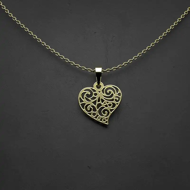 گردنبند طلا 18 عیار زنانه مدوپد مدل  طرح قلب کد KK1085