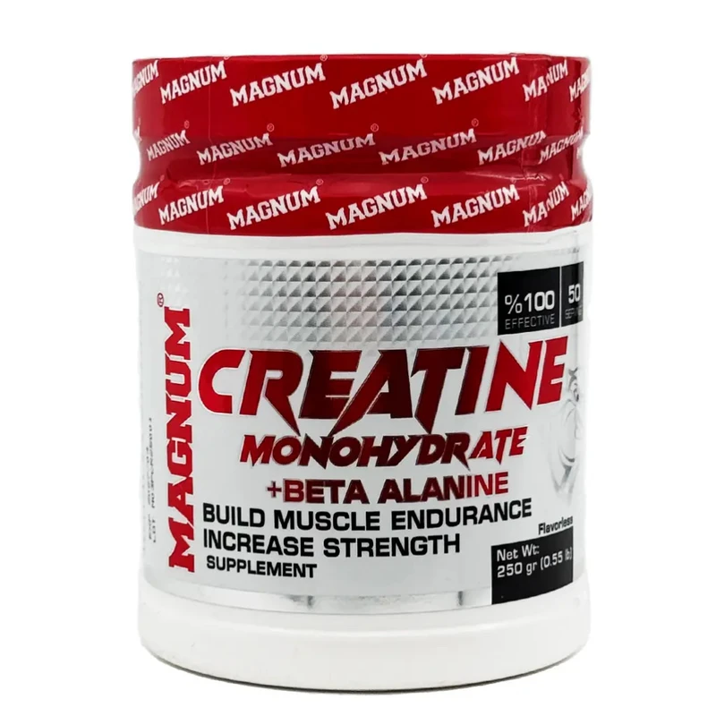 عکس شماره 4 : پروتئین وی ایزوله 100 درصد مگنوم 2270 گرم-کراتین مگنوم 250 گرم-ویتامین c زینک دوعدد بسته 60 عددی