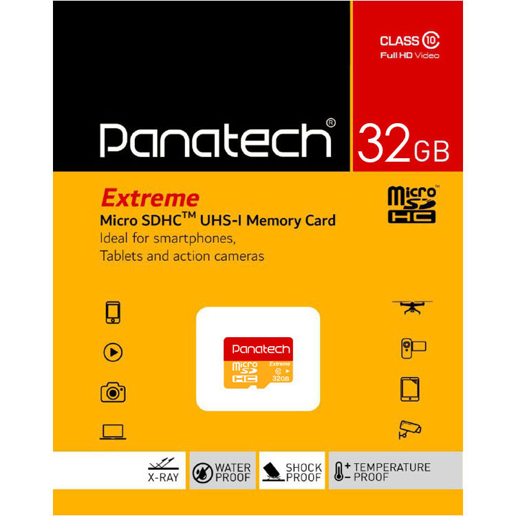 کارت حافظه microSDHC پاناتک مدل Extreme کلاس 10 استاندارد UHS-I U1 سرعت 30MBps ظرفیت 32 گیگابایت