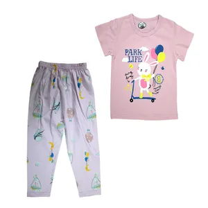 ست تی شرت و شلوار دخترانه مدل Park Life کد SSB006