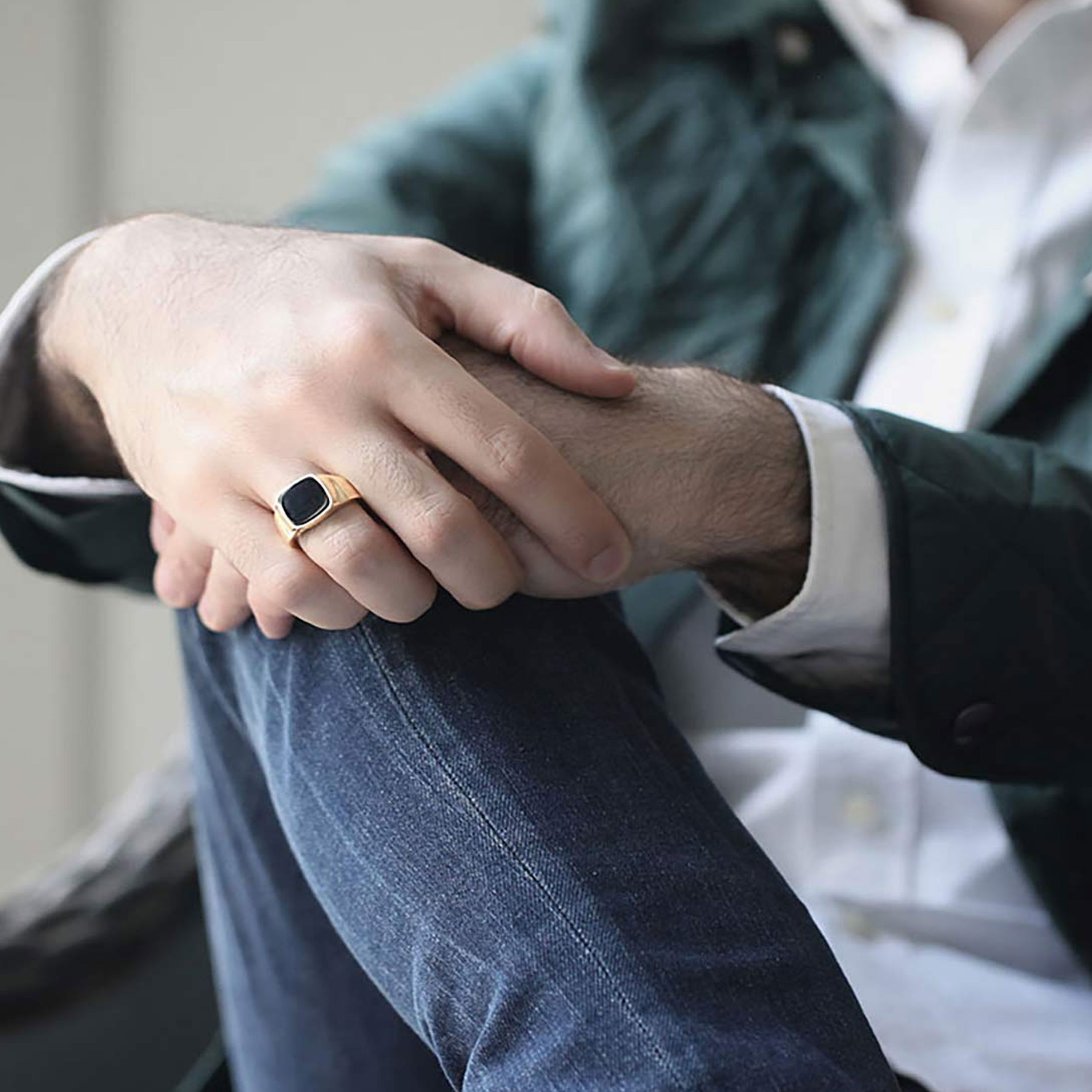 انگشتر طلا 18 عیار مردانه کیا گالری مدل AR400