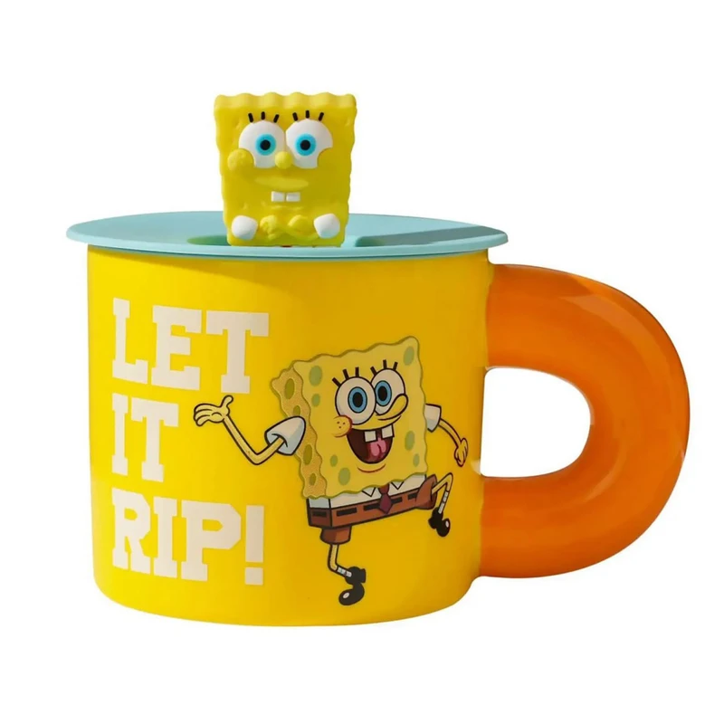 ماگ مدل باب اسفنجی کد 3111 به همراه درب 