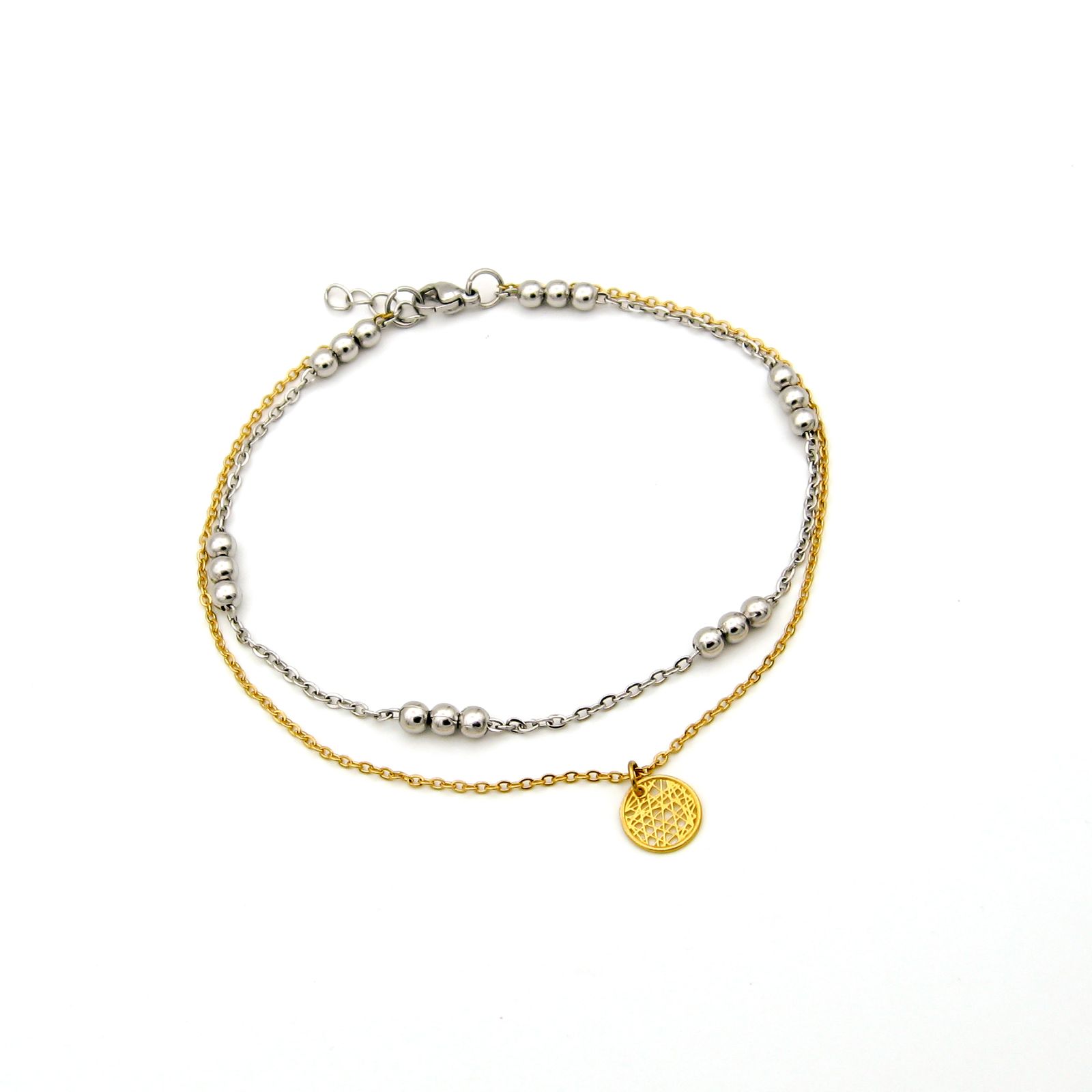 دستبند طلا 18 عیار زنانه مانچو مدل bfg246 -  - 2