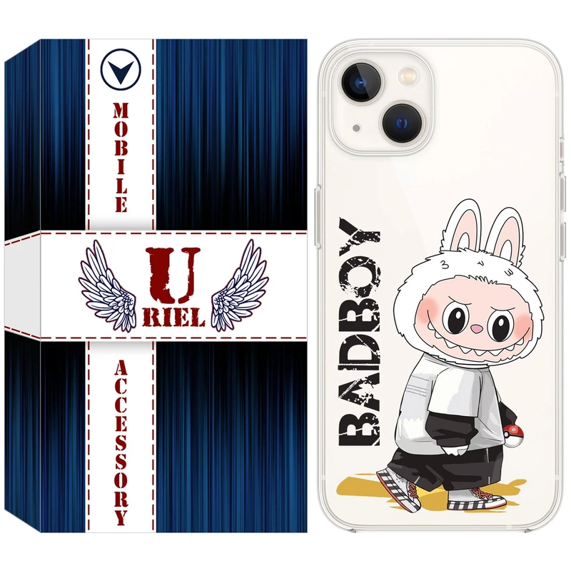 کاور یوریل مدل Clear کد 103 طرح لبوبو Labubu مناسب برای گوشی موبایل اپل iPhone 13