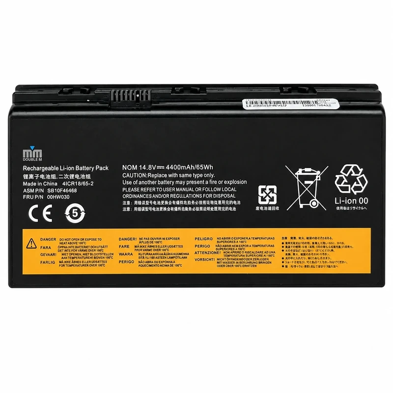 باتری لپ‌تاپ 8 سلولی دابل ام مدل 00HW030 مناسب برای لپ تاپ ThinkPad P70 P71		