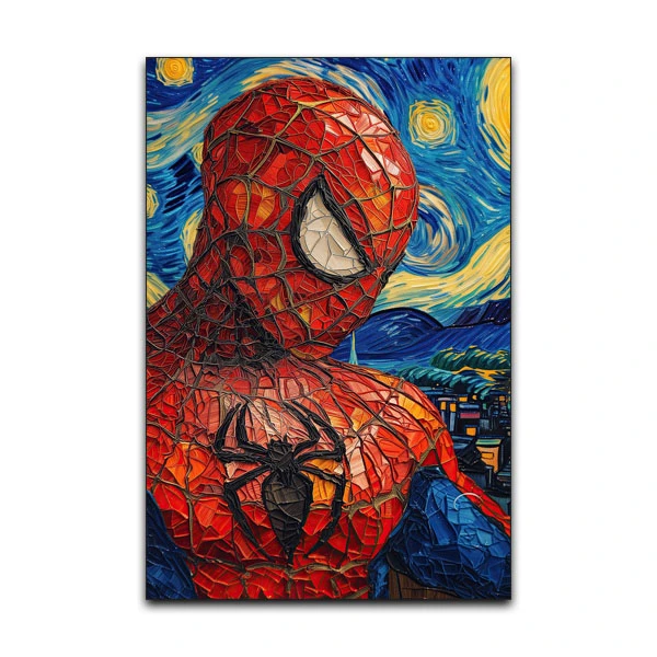 تابلو شاسی گوفی مدل نقاشی ونگوک مرد عنکبوتی طرح Van Gogh SpiderMan کد GOK21