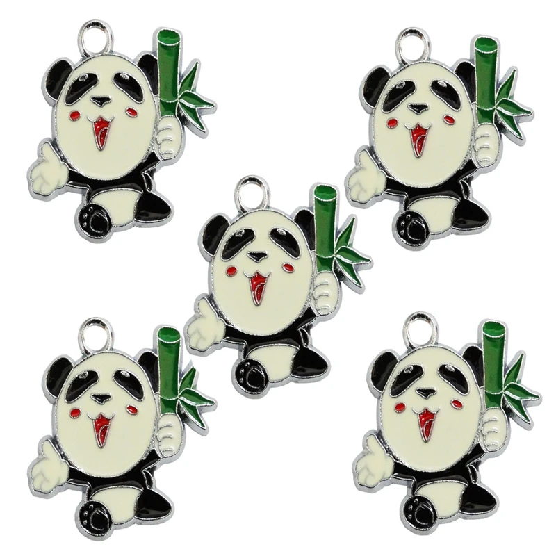 آویز گردنبند دخترانه مدل پاندا خندان کد 56 بسته 5 عددی