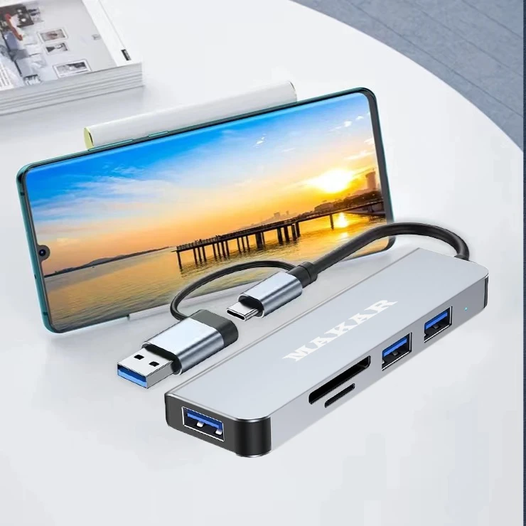 عکس شماره 13 : هاب و کارت خوان 5 پورت usb 3.0 ماکار مدل 5in1 mk-hu235