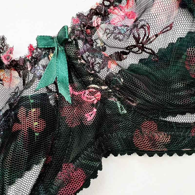 ست شورت و سوتین زنانه نوشه پوش مدل فانتزی فنردار توری کد 84014 -  - 10