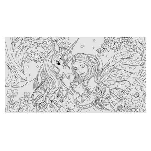 بوم رنگ آمیزی کد NIL_P8 مدل فرشته و اسب شاخدار سایز 40x75 سانتی متر