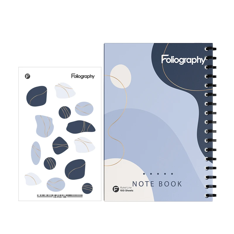 دفتر مشق 100 برگ فولیوگرافی مدل آرامش خاطر کد 3 به همراه استیکر