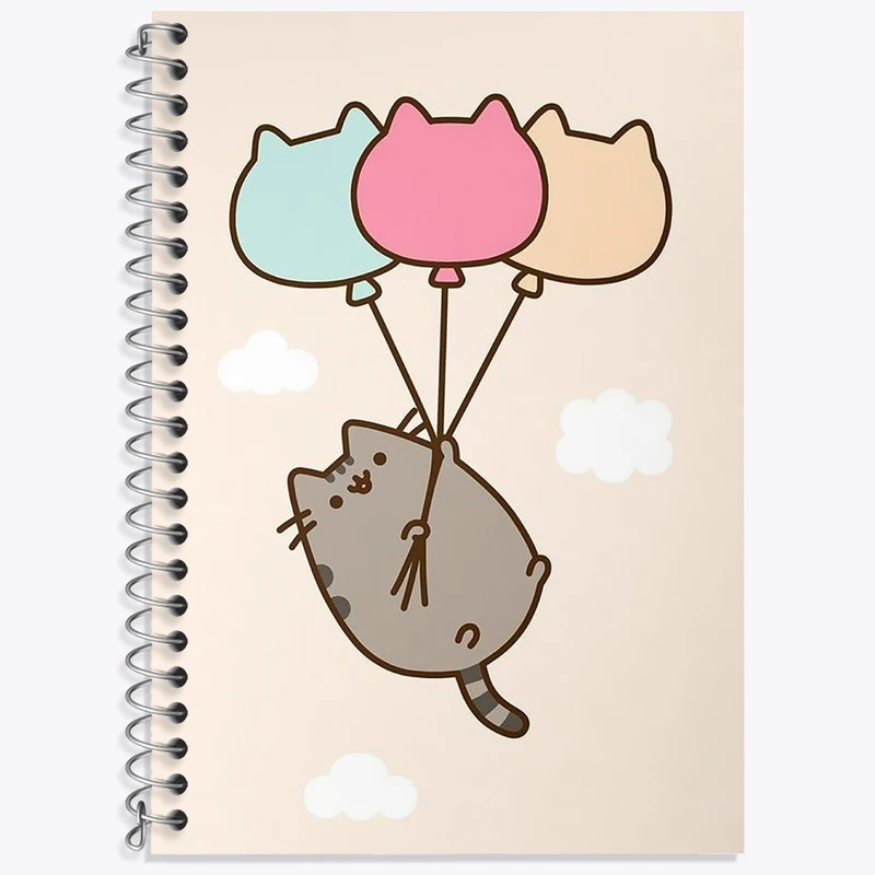 دفتر زبان 50 برگ خندالو مدل سه خط طرح پوشین گربه بامزه کد N2043