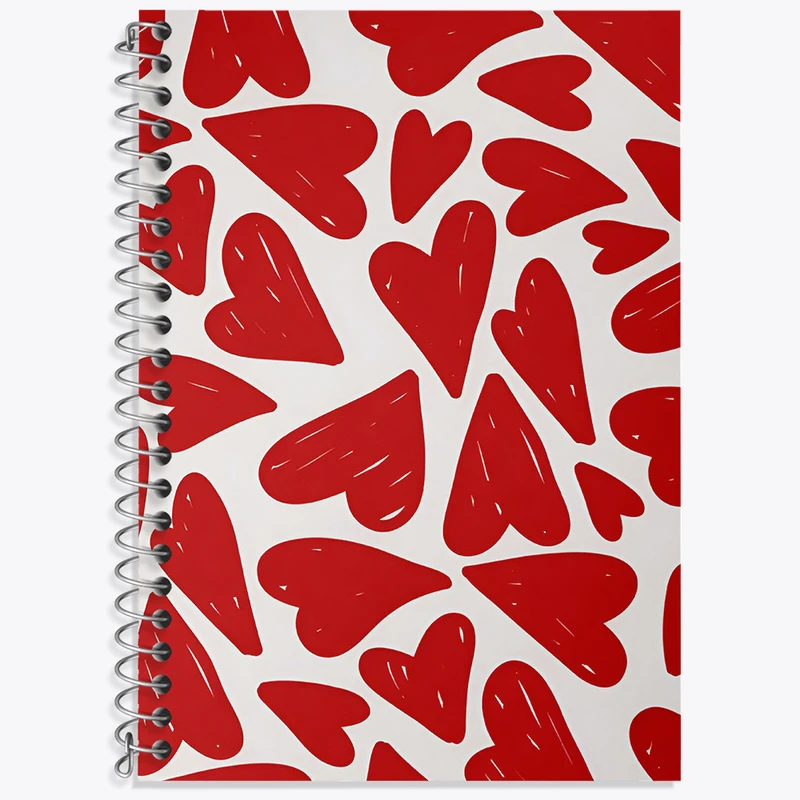 دفتر زبان 50 برگ خندالو مدل سه خط طرح پترن قلبی کد N5346