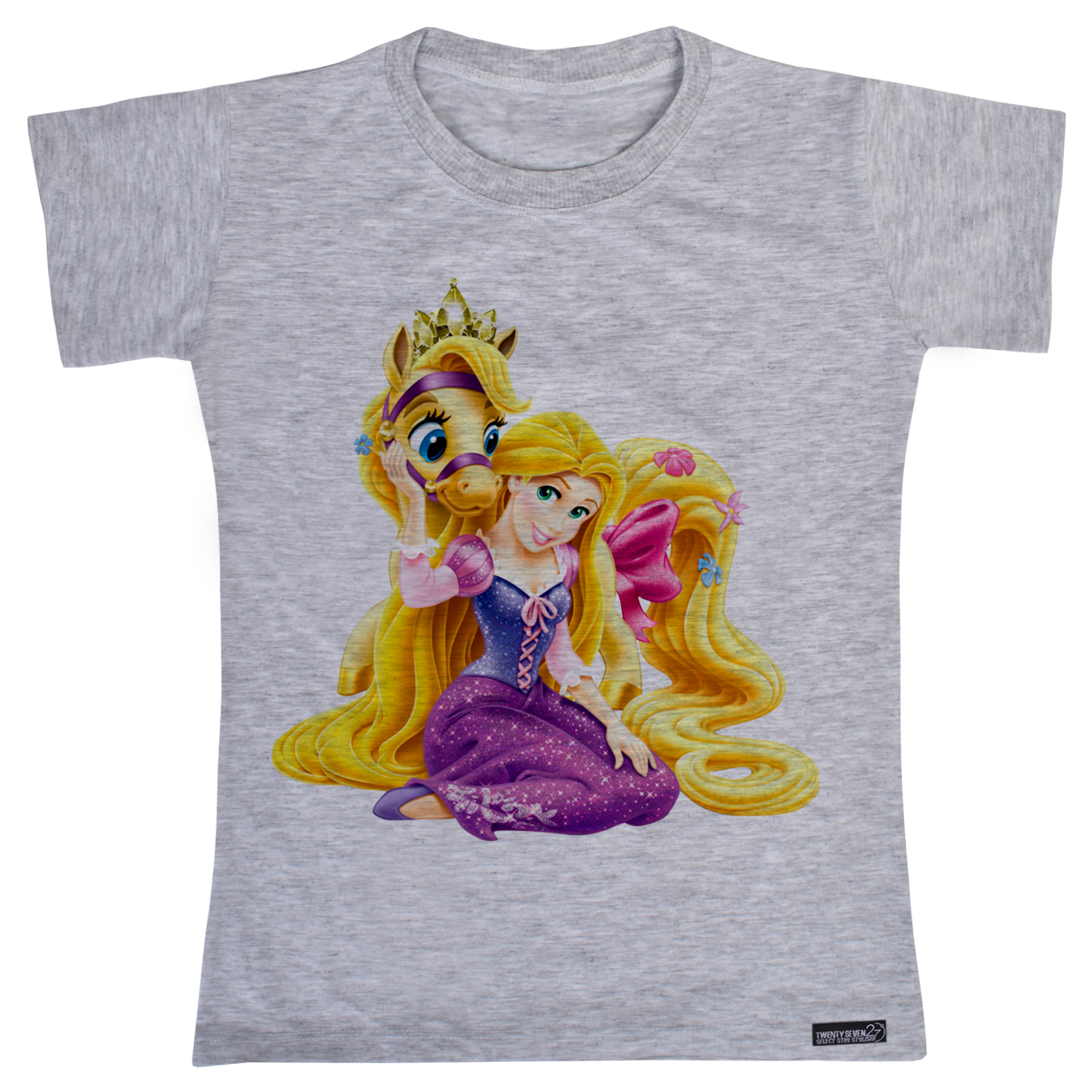تی شرت آستین کوتاه دخترانه 27 مدل Rapunzel کد MH1411