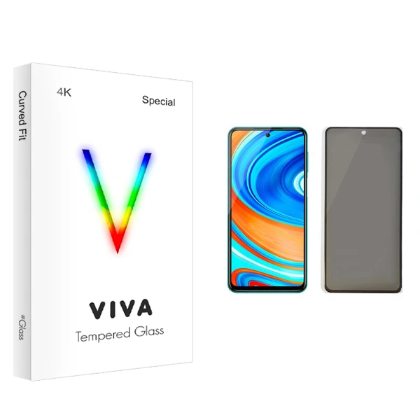 محافظ صفحه نمایش حریم شخصی ویوا مدل 4K مناسب برای گوشی موبایل شیائومی Redmi Note 9 Pro