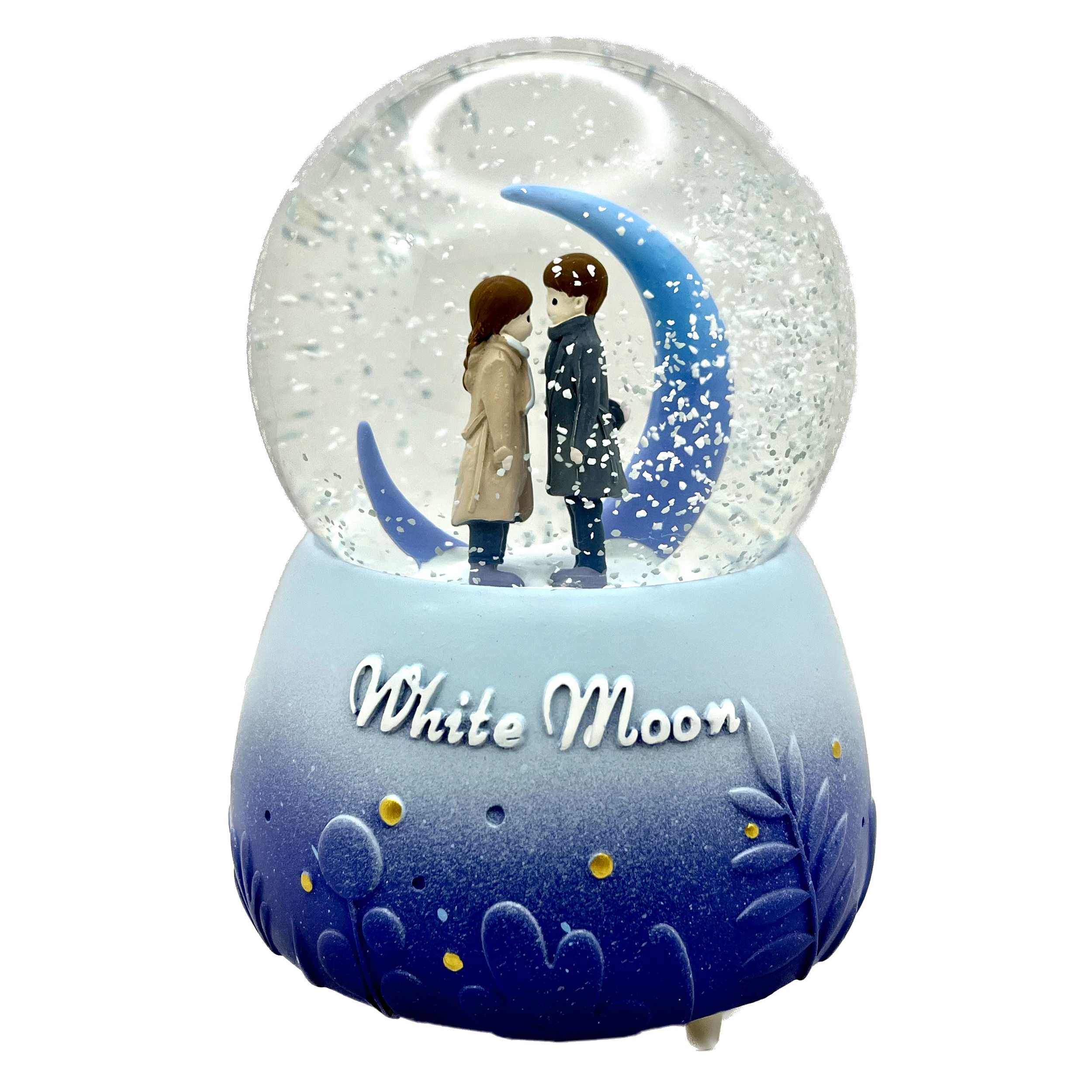 گوی موزیکال مدل پمپی White moon طرح عشق کد PA9048