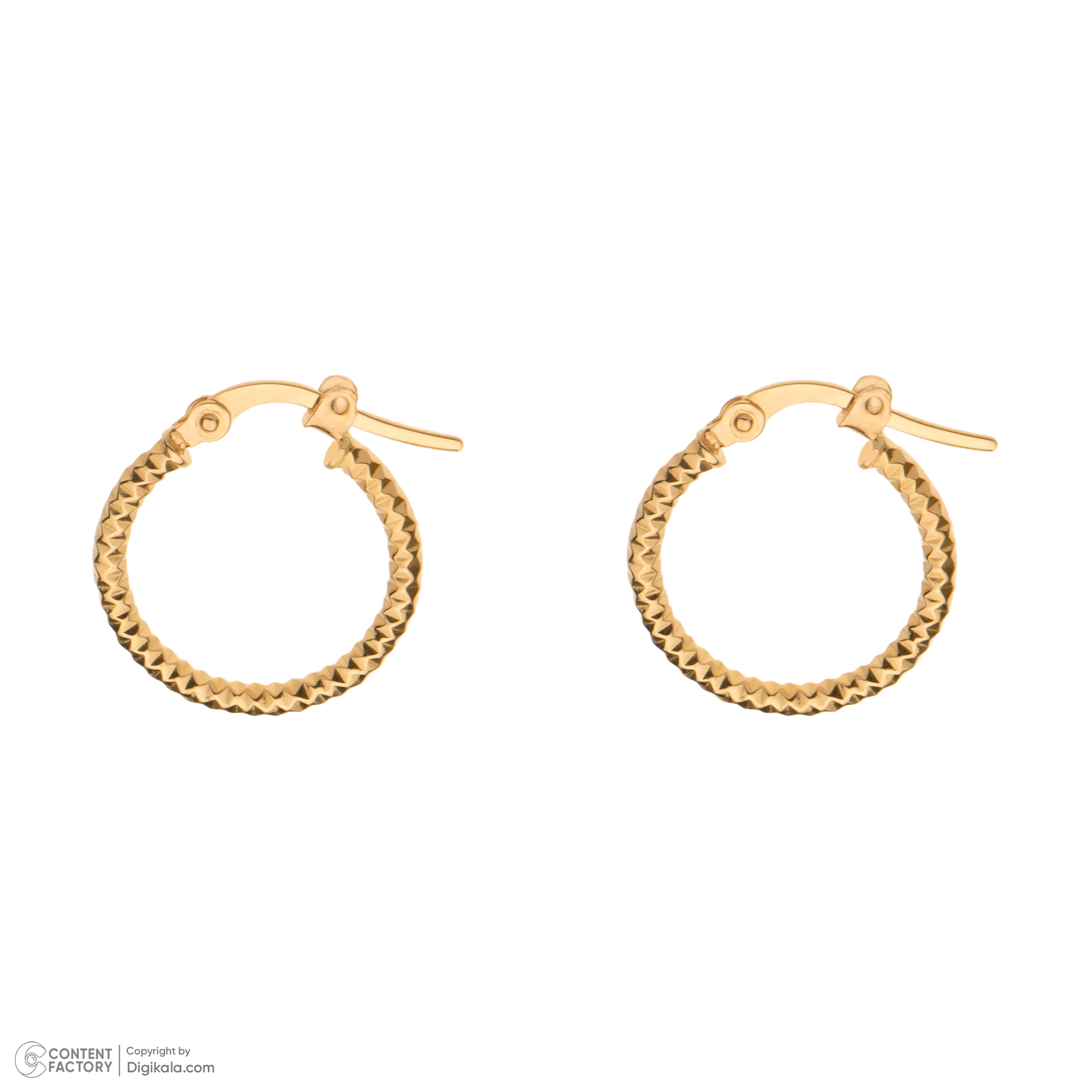 گوشواره حلقه‌ای طلا 18 عیار زنانه گلدم مدل E-3070050