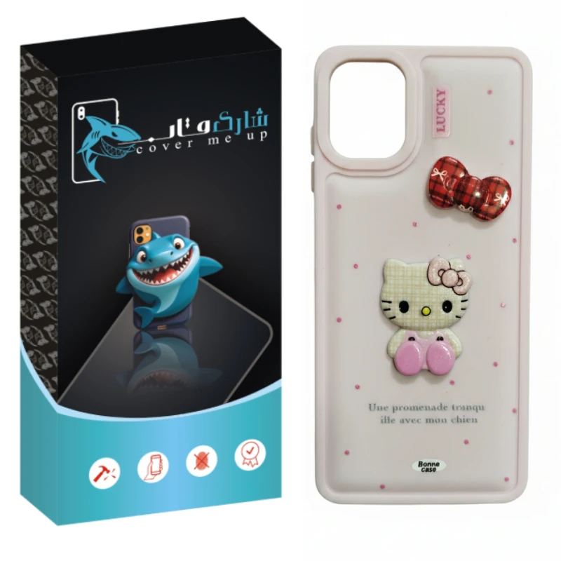 کاور شارک قاب مدل کیتی عروسکی مناسب برای گوشی موبایل سامسونگ Galaxy A06