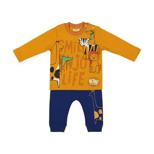 ست تی شرت و شلوار نوزادی پسرانه رابو کد 1327