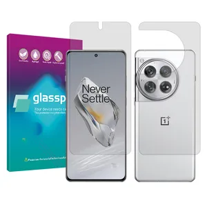 Glass Pro Resistant model transparent screen protector suitable for OnePlus 12 mobile phone along with the back protector