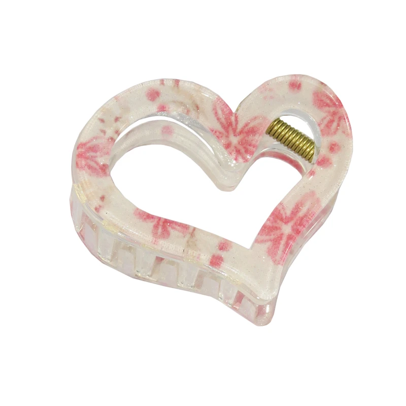 کلیپس مو زنانه مدل قلب کریستالی کد G_Lnd_1497