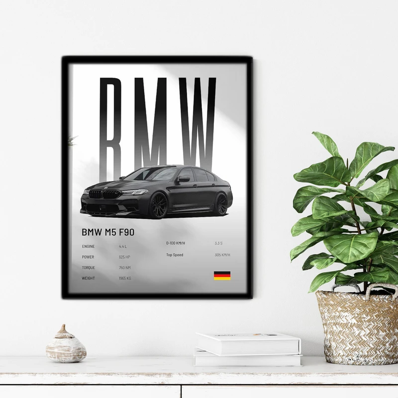 تابلو آتریسا طرح ماشین BMW مدل ATC45 فریم مشکی