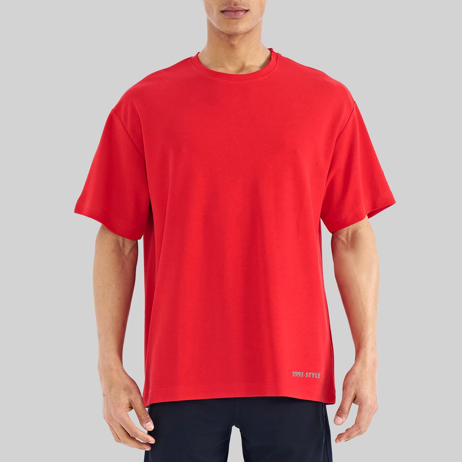 تی شرت اورسایز  آستین کوتاه مردانه نوزده نودیک مدل TS1963 R -  - 1