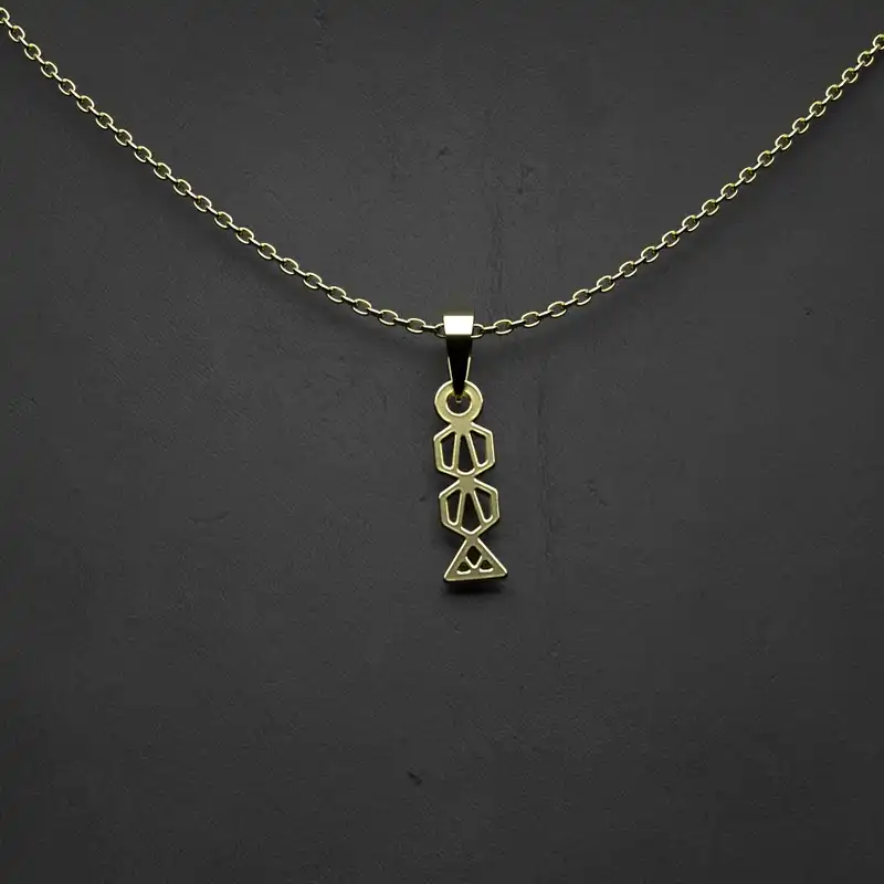 گردنبند طلا 18 عیار زنانه مدوپد مدل هندسی کد DD2-1-1062