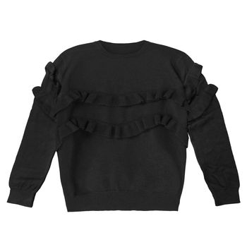 پلیور یقه گرد دخترانه کولزیون مدل یقه گرد چین دار