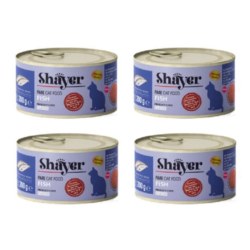 کنسرو غذای گربه شایر مدل ماهی تن وزن 200 گرم بسته 4 عددی