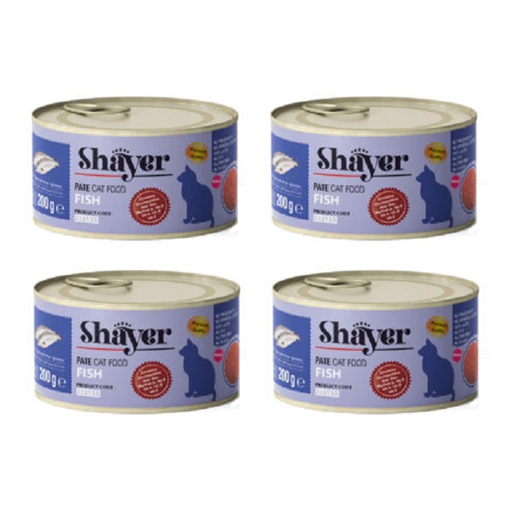 کنسرو غذای گربه شایر مدل ماهی تن وزن 200 گرم بسته 4 عددی