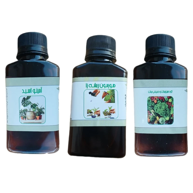 کود مایع امینو اسید و کود سبزیجات و صیفی جات و هورمون ریشه زا مدل life drop حجم 110 میلی لیتر بسته 3 عددی