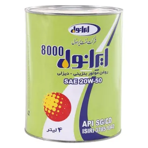 روغن موتور خودرو ایرانول مدل 8000 حجم 4 لیتر