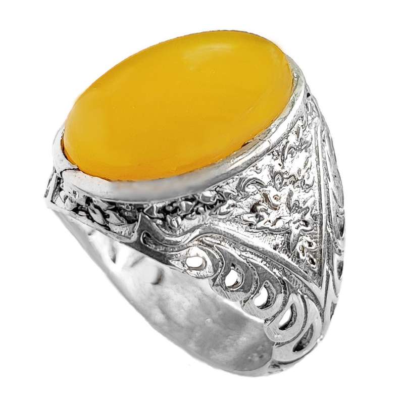 انگشتر نقره مردانه مدل عقیق شرف الشمس MSH2015