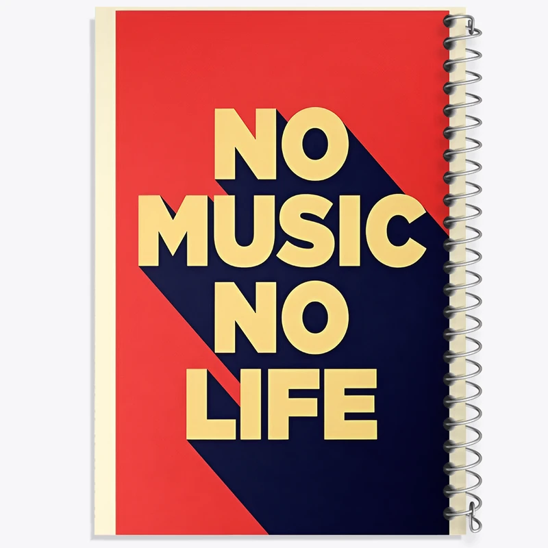 دفتر ژورنال نویسی 50 برگ خندالو مدل نقطه ای طرح No Music No Life کد F7457