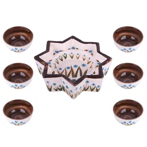 مجموعه ظروف هفت سین 7 پارچه طرح گل مدل 00-39