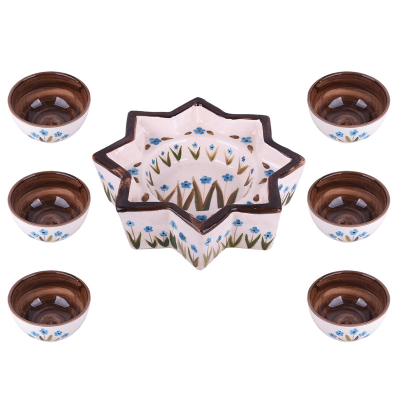 مجموعه ظروف هفت سین 7 پارچه طرح گل مدل 00-39