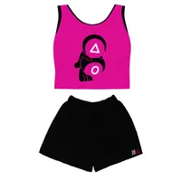 ست تاپ و شلوارک زنانه مدل بازی مرکب کد TSZS011