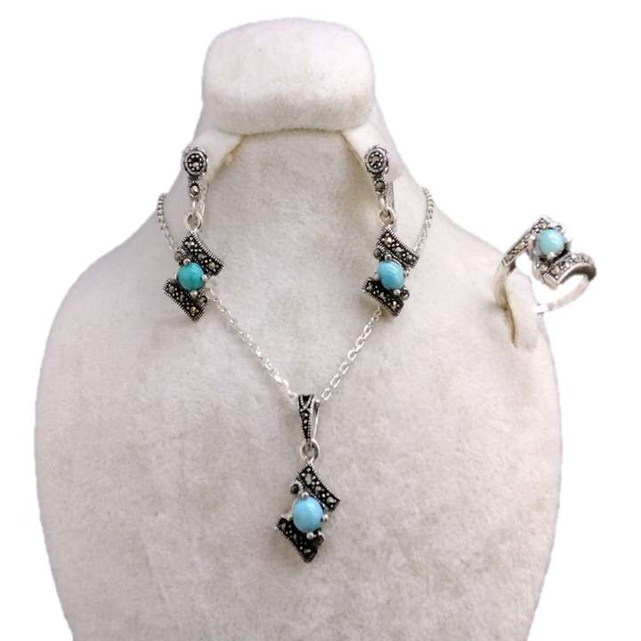 نیم ست نقره زنانه مدل glsr-1096