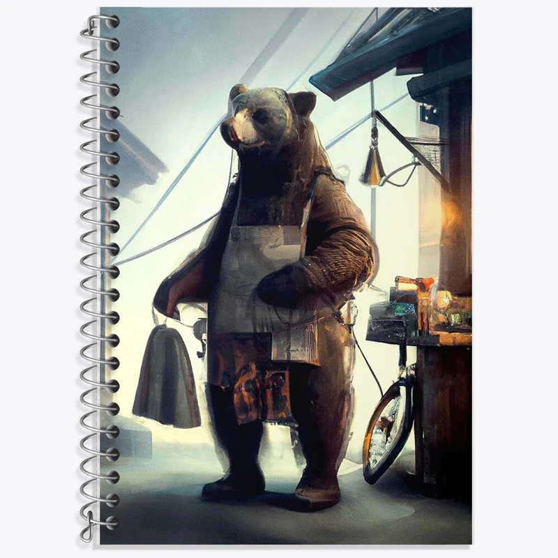 دفتر زبان 50 برگ خندالو مدل دو خط طرح خرس کد F1028