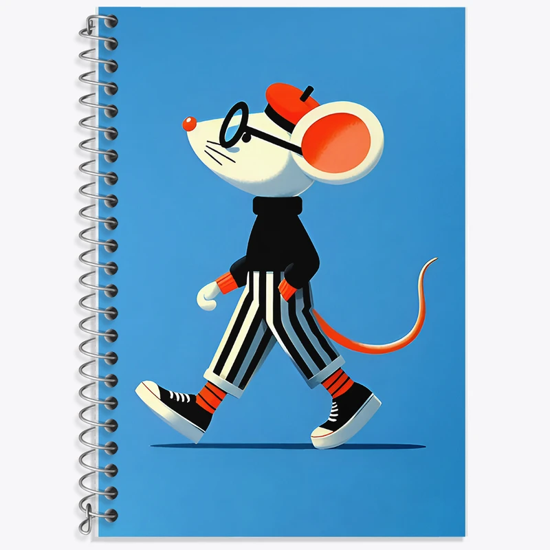 دفتر زبان 50 برگ خندالو مدل سه خط طرح موش بانمک کد F7963