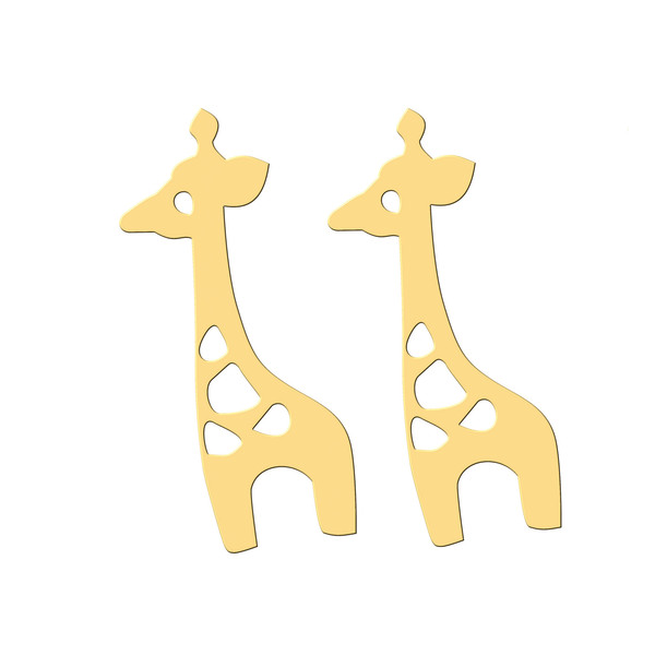 گوشواره طلا 18 عیار زنانه فرشته طرح زرافه کد WEL-000428