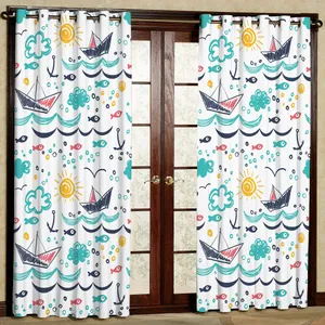 پرده مدل چاپی هازان طرح قایق سایز 280x140 سانتی متر