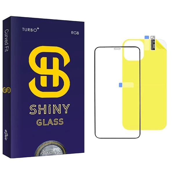 محافظ صفحه نمایش شیشه ای آتوچبو مدل Shiny مناسب برای گوشی موبایل اپل iPhone 12 Pro Max  به همراه محافظ پشت گوشی