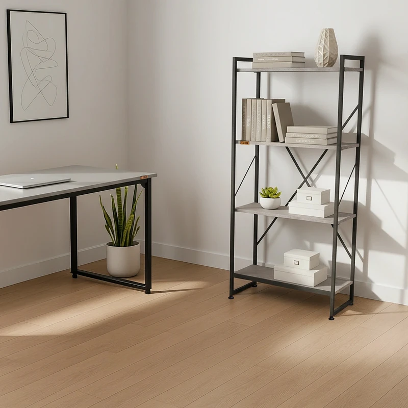 کتابخانه چهار طبقه دیزم مدل مونتاژی LIB_60×140_GR